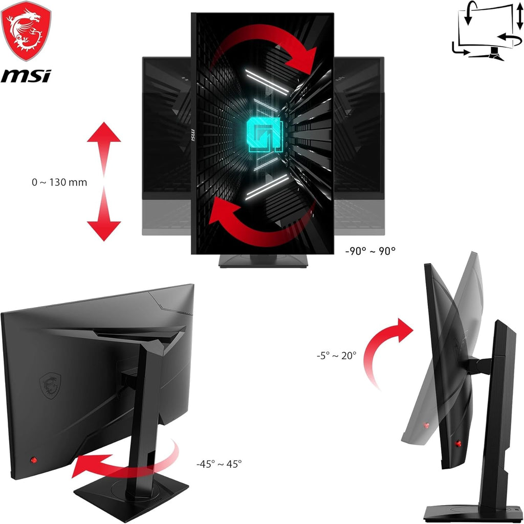 Monitor Gaming MSI G274QPX de 27" WQHD - Panel Rapid IPS, 2560x1440, 240 Hz / 1 ms GtG, 98% DCI-P3, HDR 400, PD Type-C 65W, G-Sync - DisplayPort 1.4a, HDMI 2.0b CEC