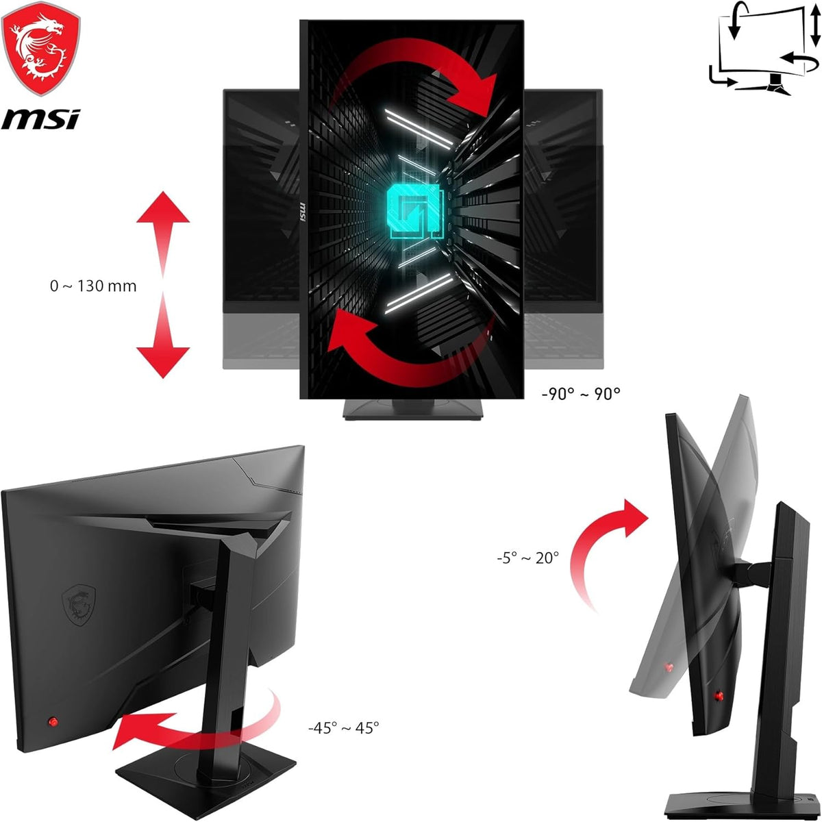 Monitor Gaming MSI G274QPX de 27" WQHD - Panel Rapid IPS, 2560x1440, 240 Hz / 1 ms GtG, 98% DCI-P3, HDR 400, PD Type-C 65W, G-Sync - DisplayPort 1.4a, HDMI 2.0b CEC
