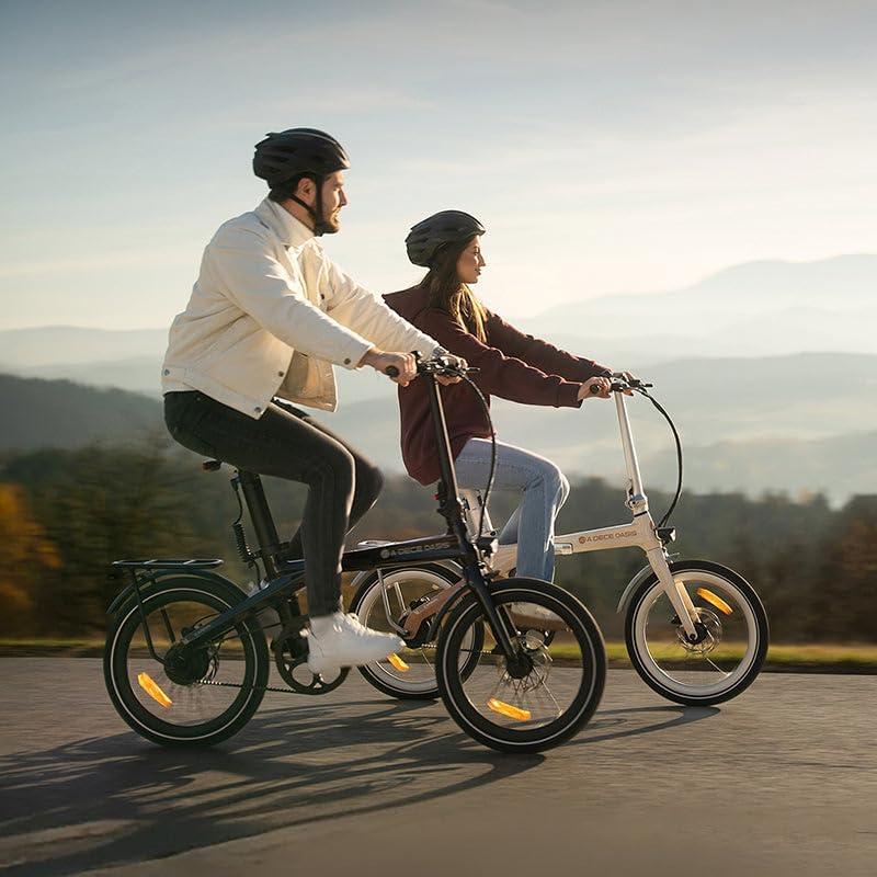 Bicicleta eléctrica ADO Air Carbon, bicicleta plegable, ebike para mujer/ebike para hombre, bicicleta, bicicleta plegable con transmisión por correa, 14,5 kg, pantalla LCD IPS, GPS, aplicación ADO, 250 W