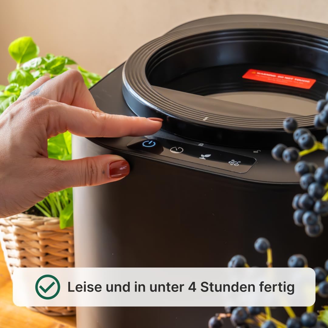 Compostador eléctrico de cocina 4L | Transforma tus residuos en abono con un clic | Compostador eléctrico WeEarth (Negro)