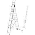Escalera combinada de aluminio de 3 tramos ProfiLOT 9312-507, 3x12 peldaños, 150 kg de capacidad de carga, 9,01 m de altura de trabajo