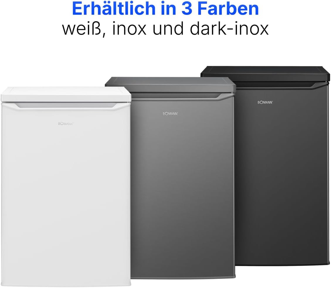 Refrigerador Bomann® sin congelador | Clase energética C | 85 cm | 5 años de garantía en el compresor | Refrigerador pequeño | 0-8 °C | silencioso 35 dB | 3 estantes | Refrigerador estándar 126 L | VS 7258 blanco
