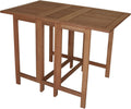 Mesa plegable doble para balcón, 107x65x74 cm, rectangular, madera de eucalipto aceitada, marrón, con certificación FSC®