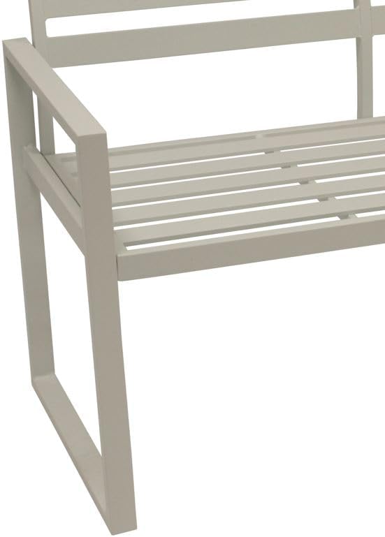 Banco de jardín DEGAMO Atlanta de 2 plazas, 123 cm, de aluminio resistente a la intemperie y al óxido, blanco, para exteriores