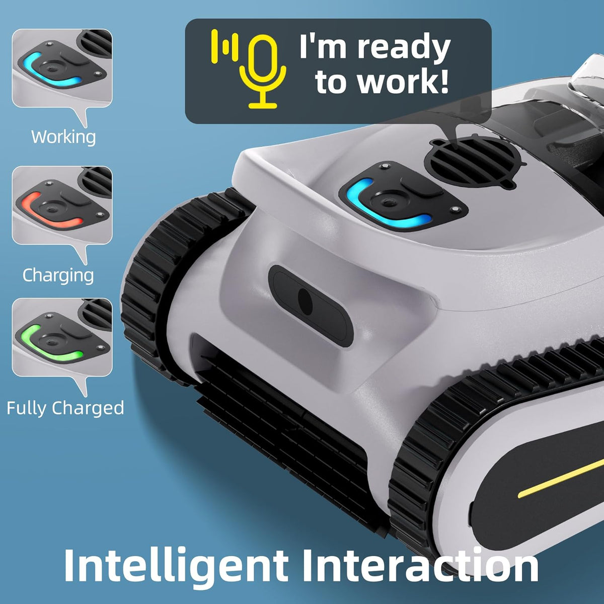 Robot limpiador de piscinas inalámbrico Crab, para escalada de paredes, limpiafondos automático, apto para paredes y suelos de piscinas de hasta 150 m².
