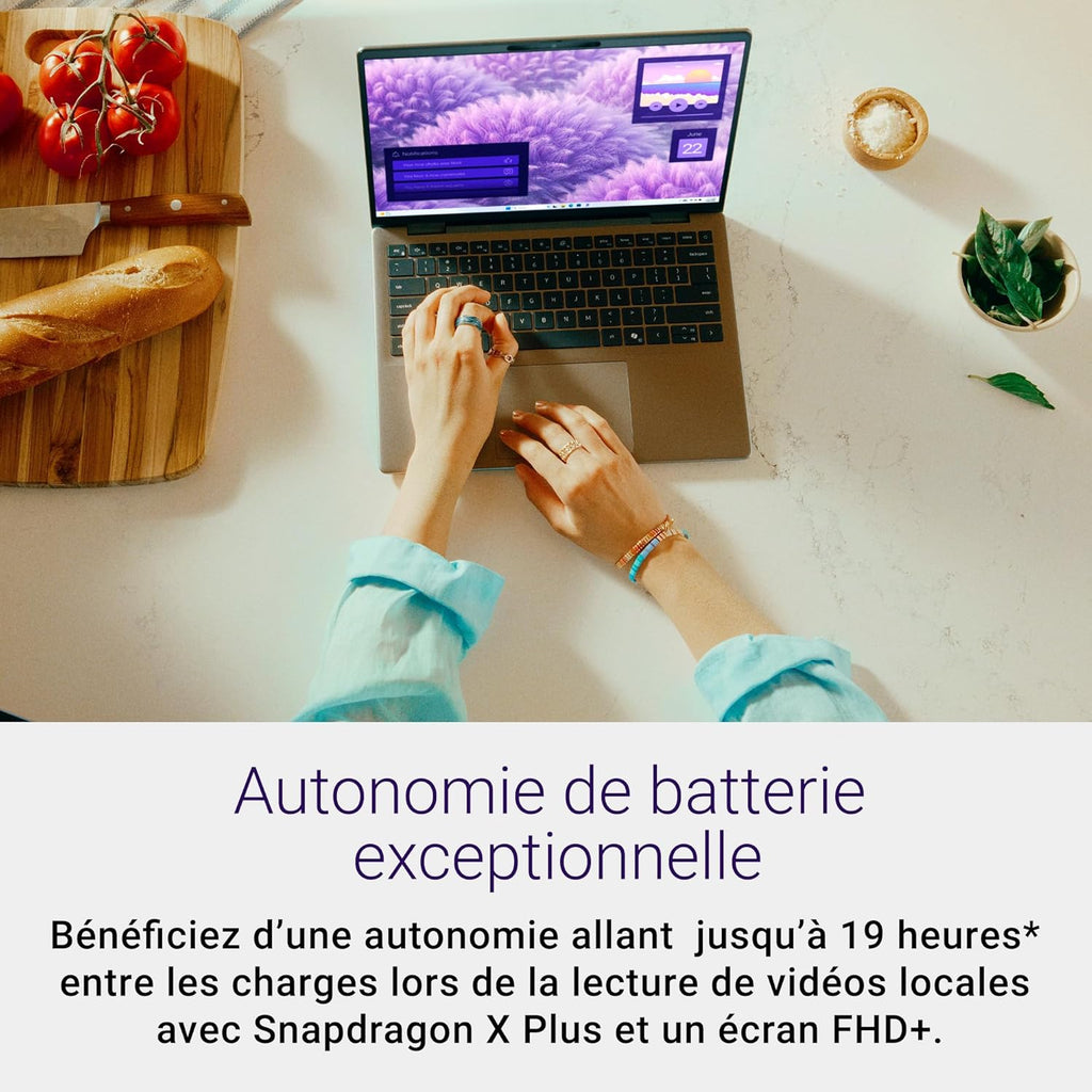 Dell Inspiron 14 (5441) Copilot+ PC portátil, pantalla de 14" FHD+ 60 Hz, Snapdragon X Plus, 16 GB de RAM, 512 GB SSD, Qualcomm Adreno, Windows 11 Home, teclado retroiluminado AZERTY - Gris Titanio