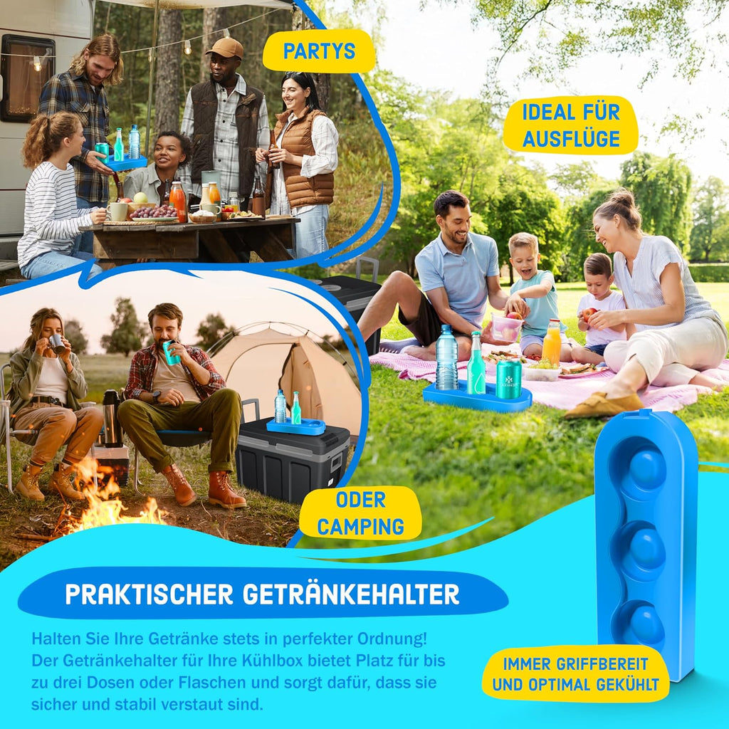 KESSER® Nevera eléctrica portátil 40L con ruedas | Calienta y enfría | Termoeléctrica | Mininevera | 12V y 230V | Para coche, camping y enchufe | Modo Eco | Incluye acumuladores de frío