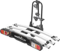 Green Valley 160668 Portabicicletas de plataforma para bola de remolque, inclinable – 3 bicicletas clásicas (máx. 2 eléctricas VAE) – Plegable, inclinable y seguro – 60 kg