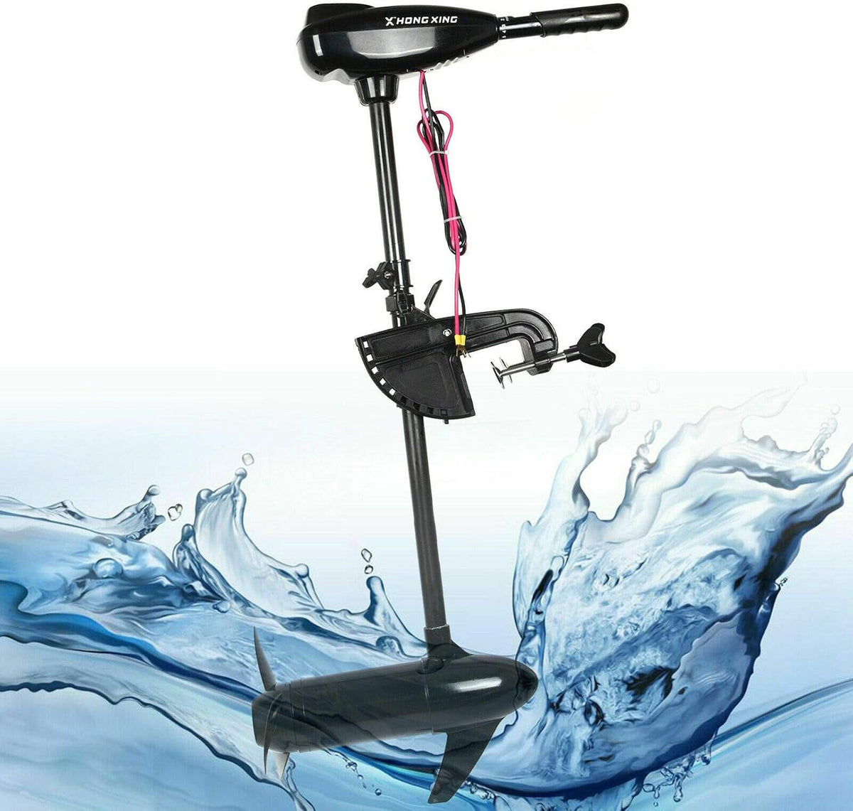 DGKLNDSY Motor fueraborda eléctrico 12 V 80 lbs, motor fueraborda eléctrico 800 W, fuerza de tracción 1850 kg, motor fueraborda