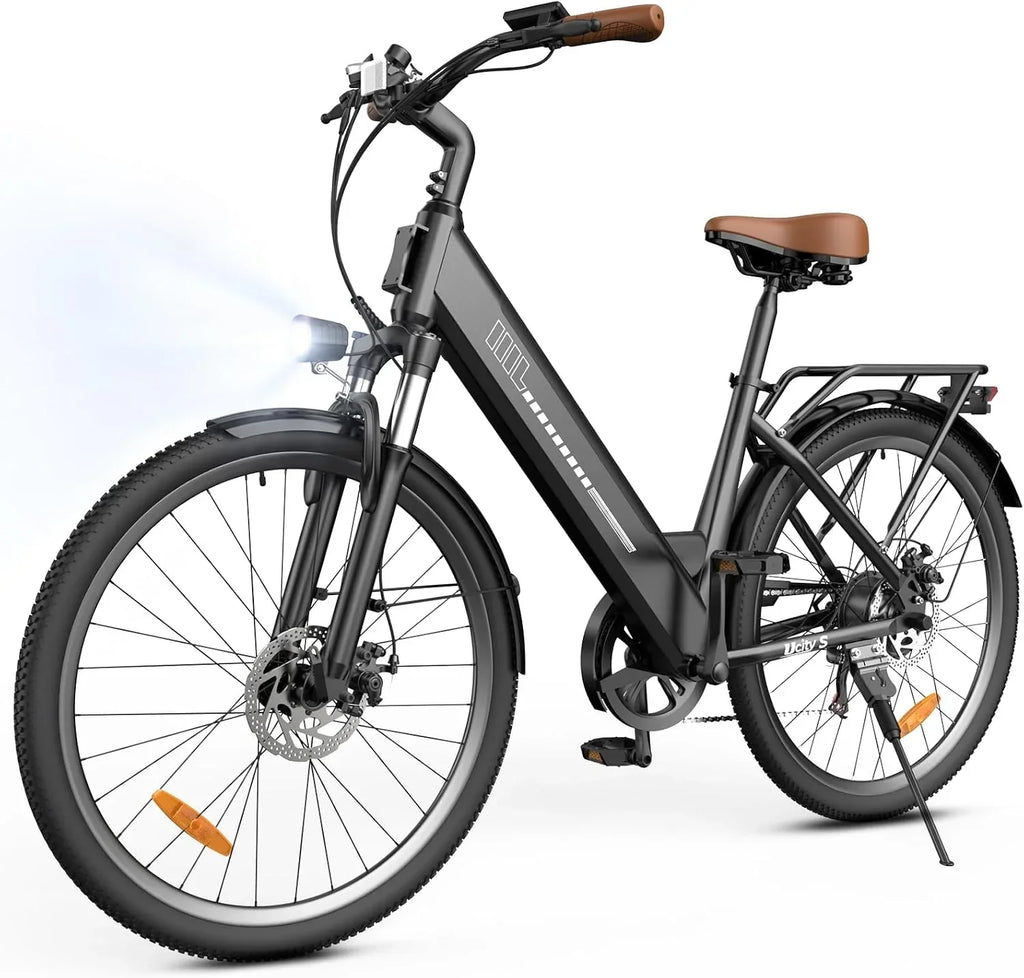 Bicicleta eléctrica urbana UcityS de 26 pulgadas, 250 W, 7 velocidades, autonomía PAS de 55 millas