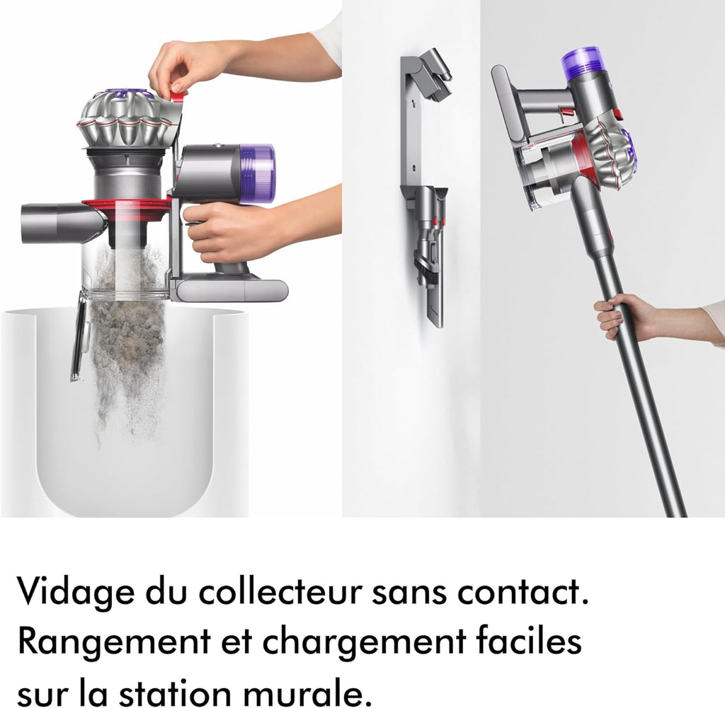 Aspiradora inalámbrica Dyson V8 Advanced, 130 AW, hasta 40 minutos de autonomía, cepillo Motorbar antienredos, elimina el pelo de mascotas, aspiradora de mano y suelo
