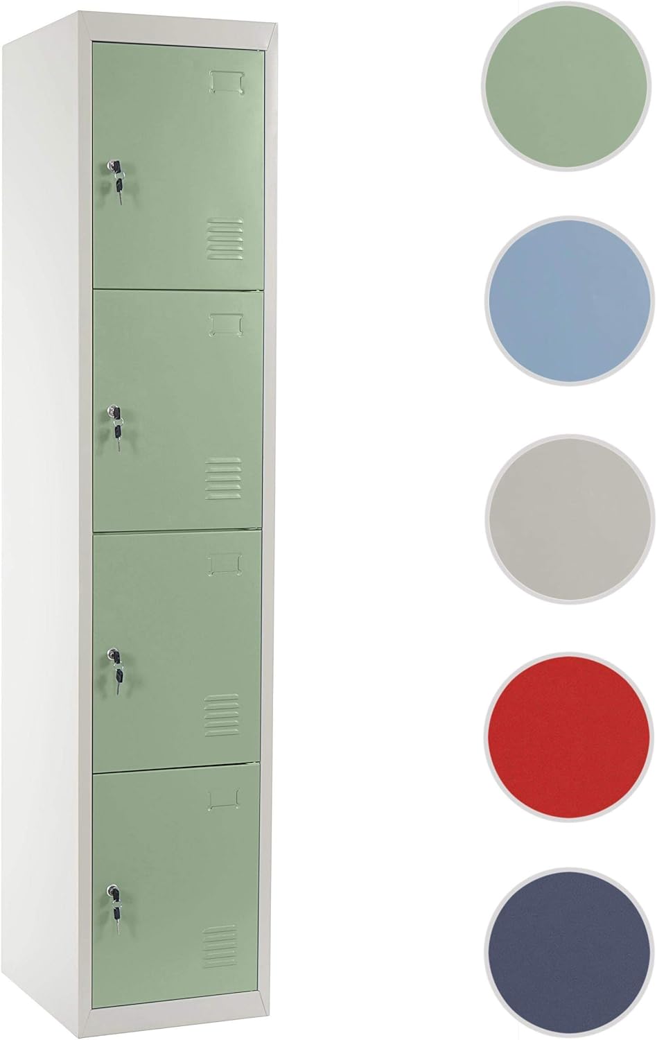 Taquilla Mendler Boston T163, armario para objetos de valor, casillero, metal 180x38x45cm - verde