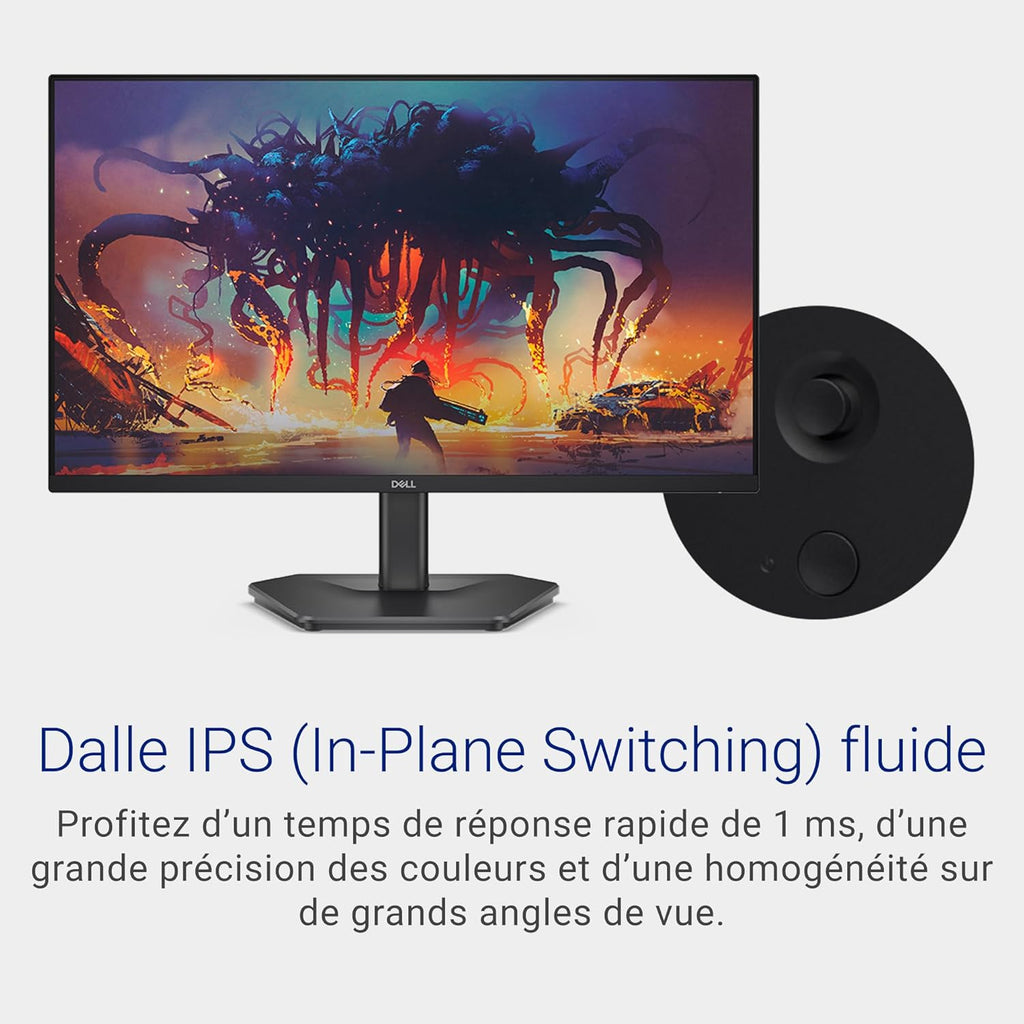Monitor Gaming Dell 24 - SE2425HG, Full HD (1920x1080), 200Hz, Fast IPS, 1ms, AMD FreeSync Premium, 99% sRGB, VESA (100x100mm), DisplayPort, 2 HDMI, Garantía de 3 años, Negro