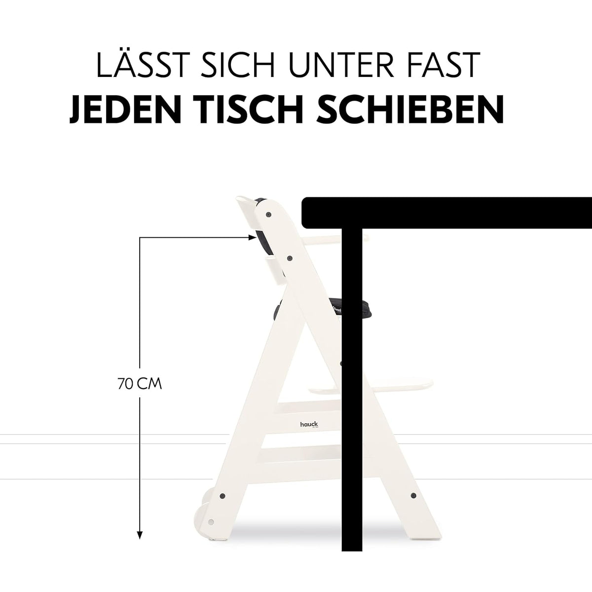 Hauck Trona Beta+ Newborn Set Eco Bouncer - Trona de madera evolutiva para bebés desde el nacimiento, incluye accesorio para recién nacidos, cojín de asiento y bandeja - Gris oscuro