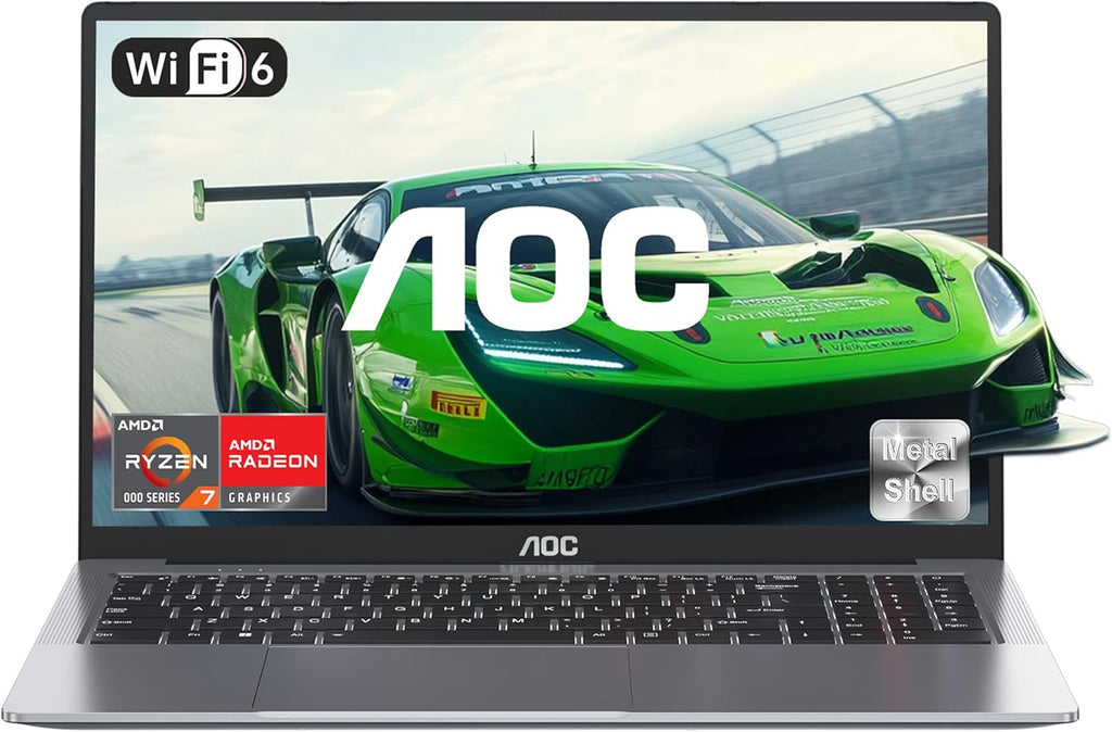 Portátil Gamer AOC 2025 - Pantalla 16,1'' FHD | Procesador Ryzen 7 5700U (4.5GHz supera al i7-1265U) | 16 GB RAM DDR4x2 | SSD M.2 512 GB | Teclado retroiluminado | WiFi 6 | Carcasa metálica