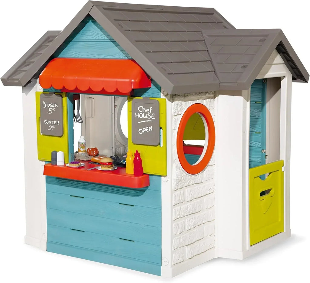 Smoby Life Garden House - Casa de Jardín Infantil - Incluye Jardinera, Comedero para Pájaros, Herramientas y Accesorios - Protección UV - Material Reciclado - más de 2 años (7600810408)