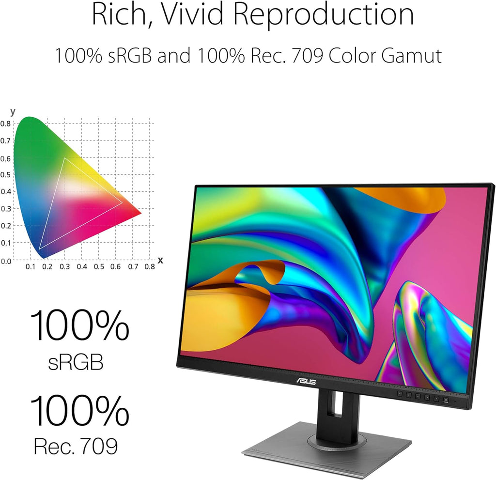 ASUS ProArt Display PA278QV – Monitor profesional de 27'' con panel IPS, resolución WQHD (2560x1440), 100% sRGB, 100% Rec.709, ΔE < 2, verificado por Calman, preajuste ProArt, soporte ergonómico