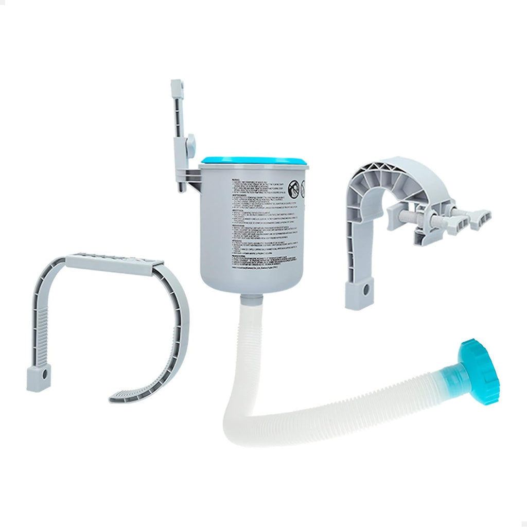 Depuradora de arena Intex Krystal Clear 3.500 l/h, Skimmer Deluxe, filtro 3.028 l/h para Easy Set-Metal Frame, 49x43x34 cm, color blanco