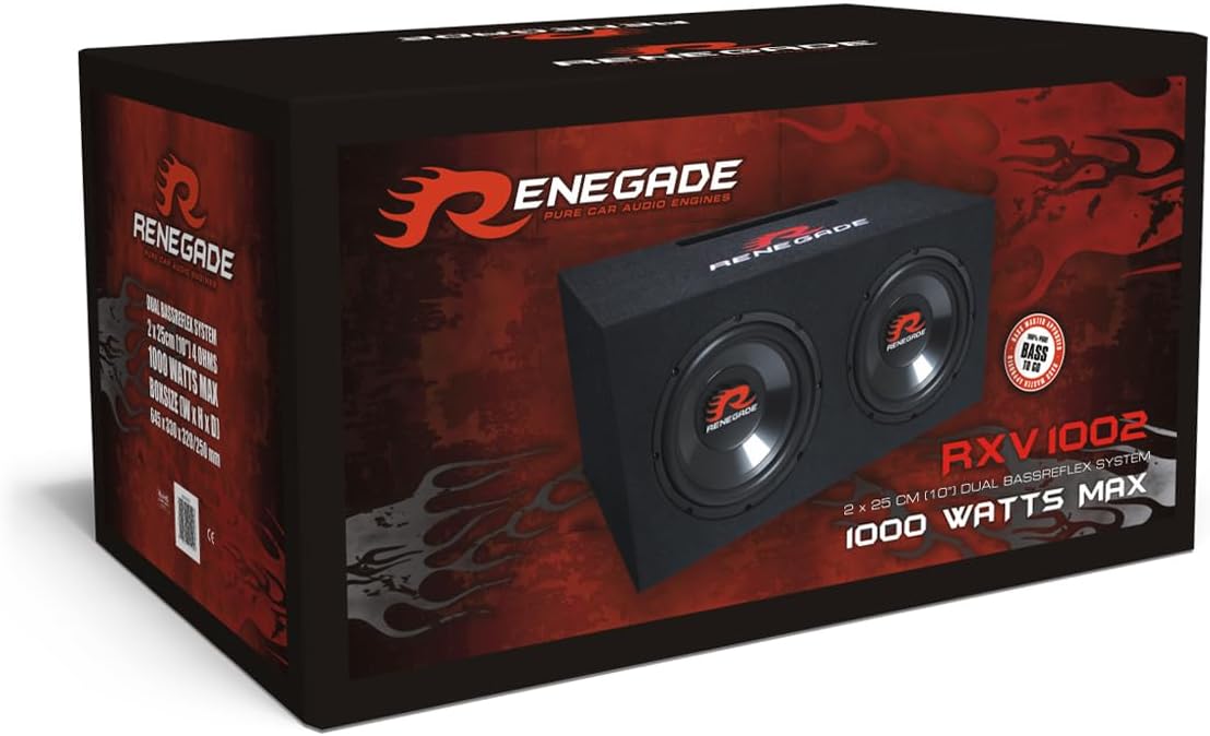 Renegade rxv1002 Altavoz de 2 vías redondo – Coche 1000 W (2 vías, 1000 W, 500 W, 4 Ohm, 92 dB, 645 mm)