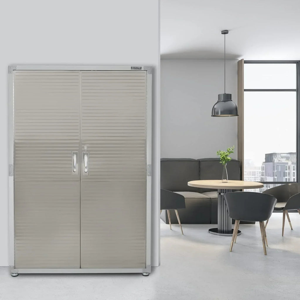 Seville Classics UHD16238 Mega armario, 121,9 x 60,9 x 182,9 cm, soporte de metal con recubrimiento en polvo, gris