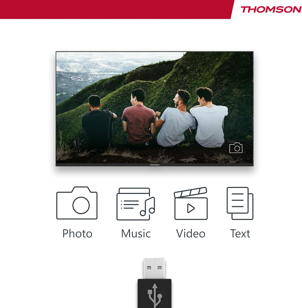 THOMSON 32 pulgadas (81 cm) LED HD Easy TV – No Smart – Modo hotel, USB, HDMI, Triple sintonizador (cable/satélite/antena), entrada AV, CI+, panel A+ – 32HD2S13