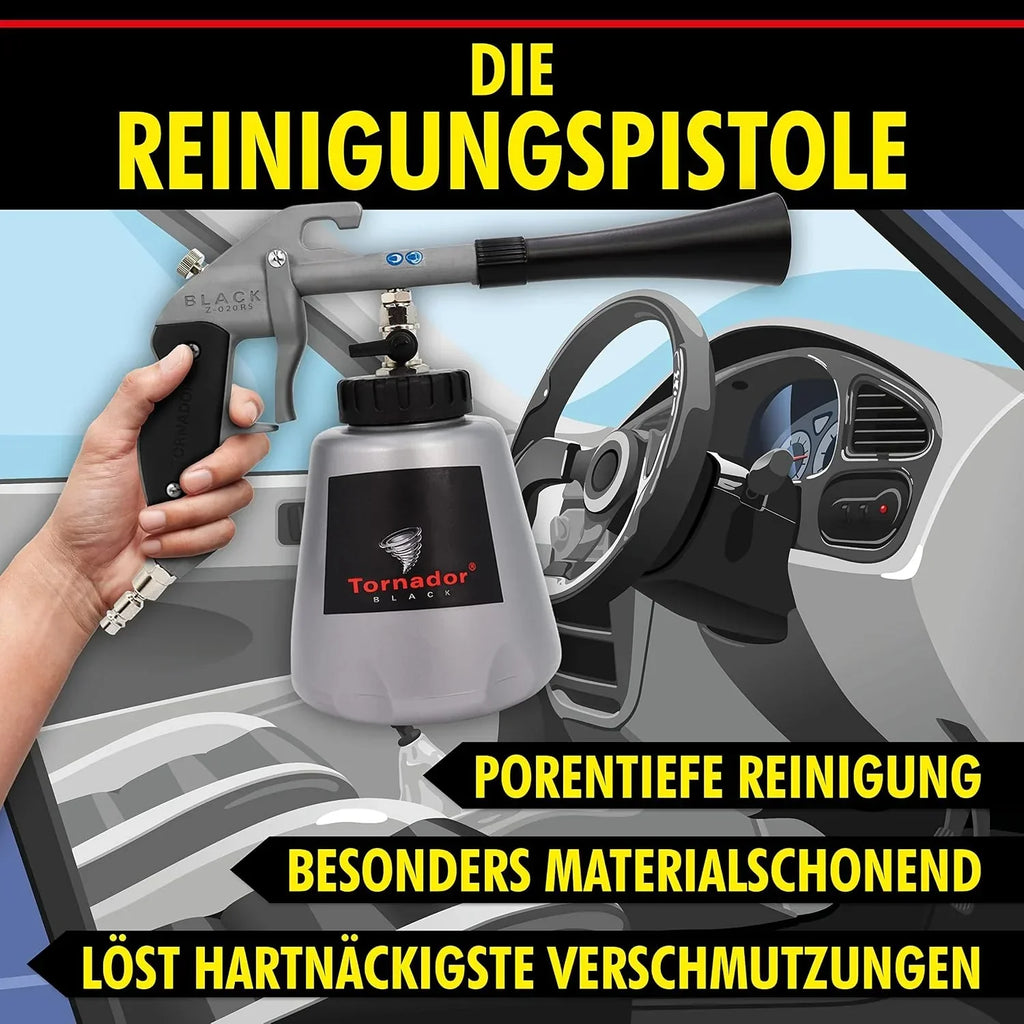 Set de pistola de limpieza Z-020RS con limpiador de tapicería y cuero, limpiador de plásticos de 5L y paños de microfibra para el interior del automóvil