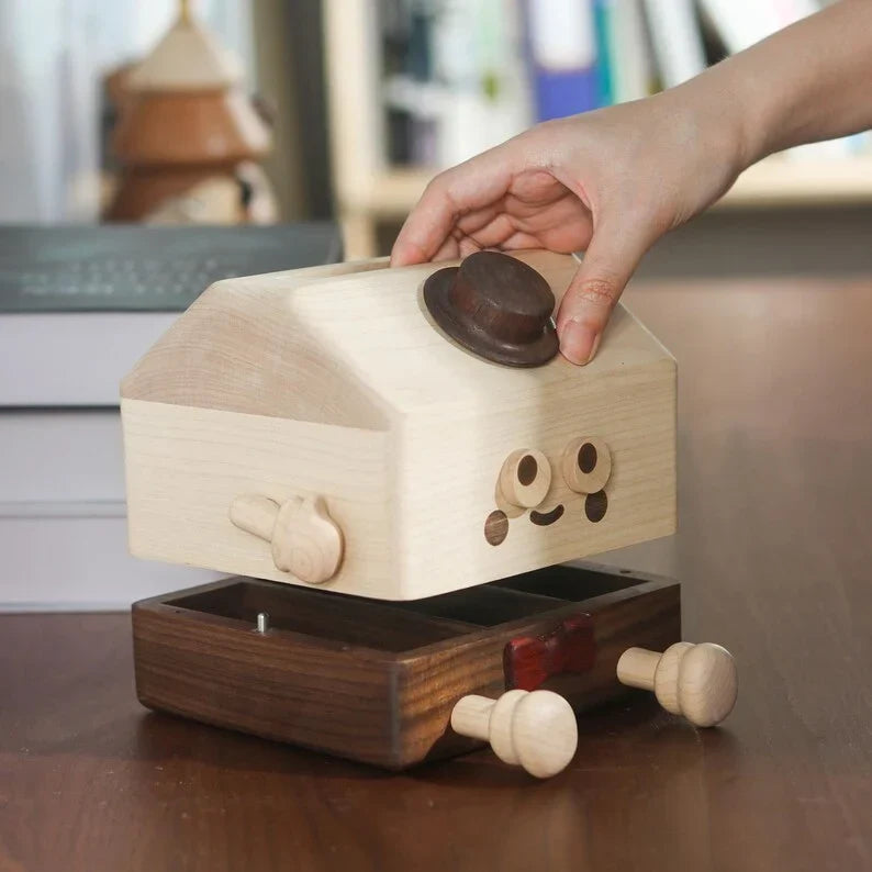Caja de pañuelos de madera con tapa de nogal y arce, soporte para pañuelos cuadrados