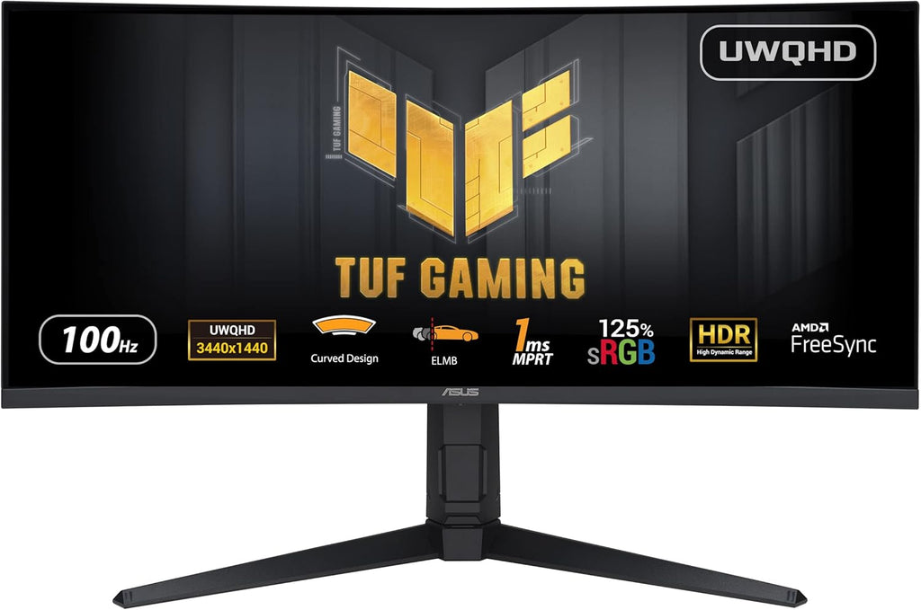 ASUS TUF Gaming VG34VQEL1A – Monitor gaming curvo de 34" UWQHD - 3440 x 1440 - 100Hz, 1ms - Freesync - 125% sRGB - HDR
