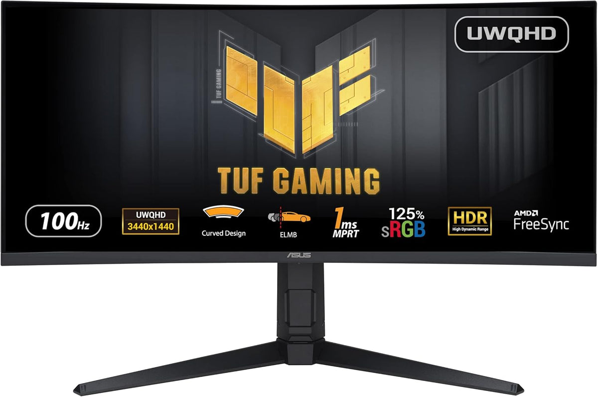ASUS TUF Gaming VG34VQEL1A – Monitor gaming curvo de 34" UWQHD - 3440 x 1440 - 100Hz, 1ms - Freesync - 125% sRGB - HDR