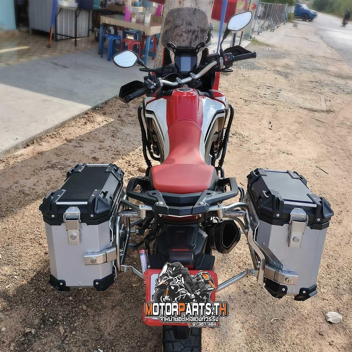 AZIZAT Maleta lateral universal para motocicleta de 38 L, alforja para moto de turismo, alforjas rígidas de aluminio, baúl trasero, caja universal, B, plata