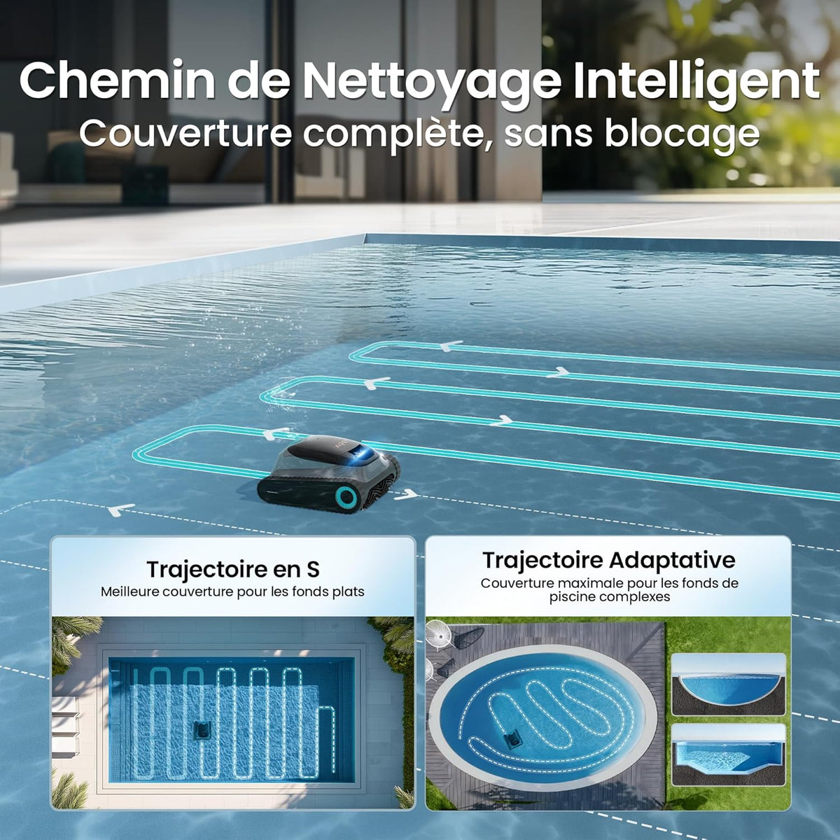 Aiper Scuba S1 (Versión 2025) Robot limpiafondos para paredes y línea de flotación, aspirador de piscina con 180 min de autonomía, filtración ultrafina, navegación inteligente y control por app