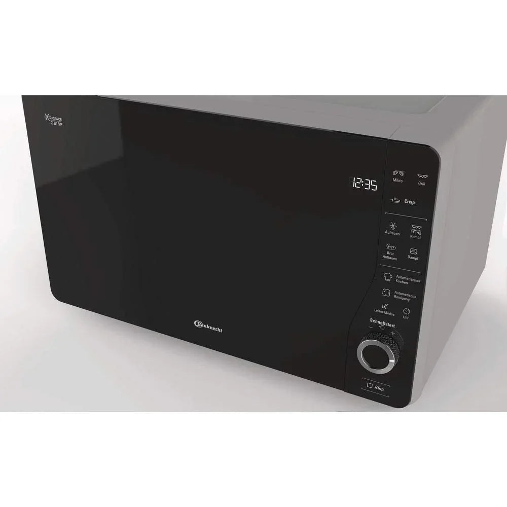 Microondas Bauknecht ExtraSpace Crisp MW 427 SL con grill, sin plato giratorio, 800 W, 1000 W, 25 L, función de cocción al vapor, AutoClean