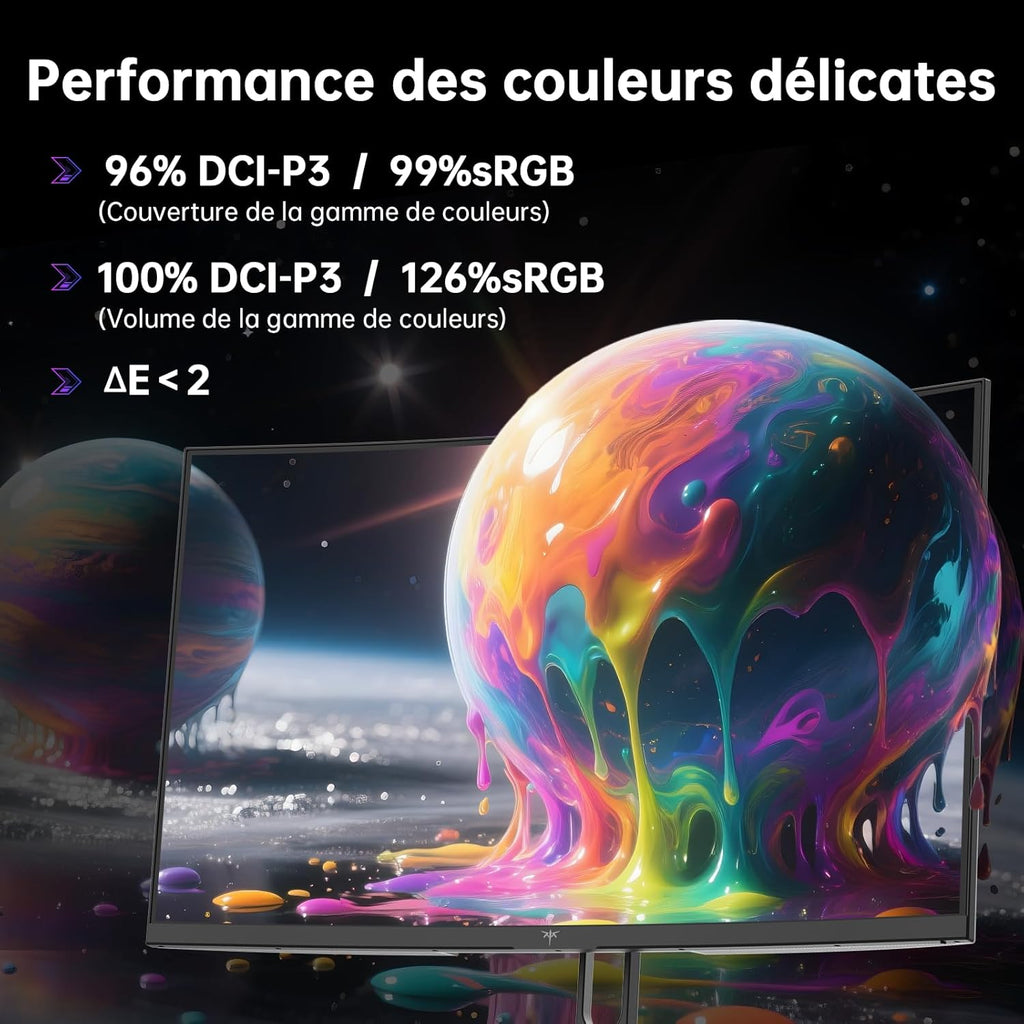 Monitor Gaming Curvo KTC de 32 Pulgadas | QHD@185Hz (OC) | Tiempo de Respuesta 1ms | Panel HVA, Curvatura 1500R | 96% DCI-P3, 99% sRGB, 1.07 mil millones de colores | HDR10 | VESA 100×100 | Baja luz azul | H32S5