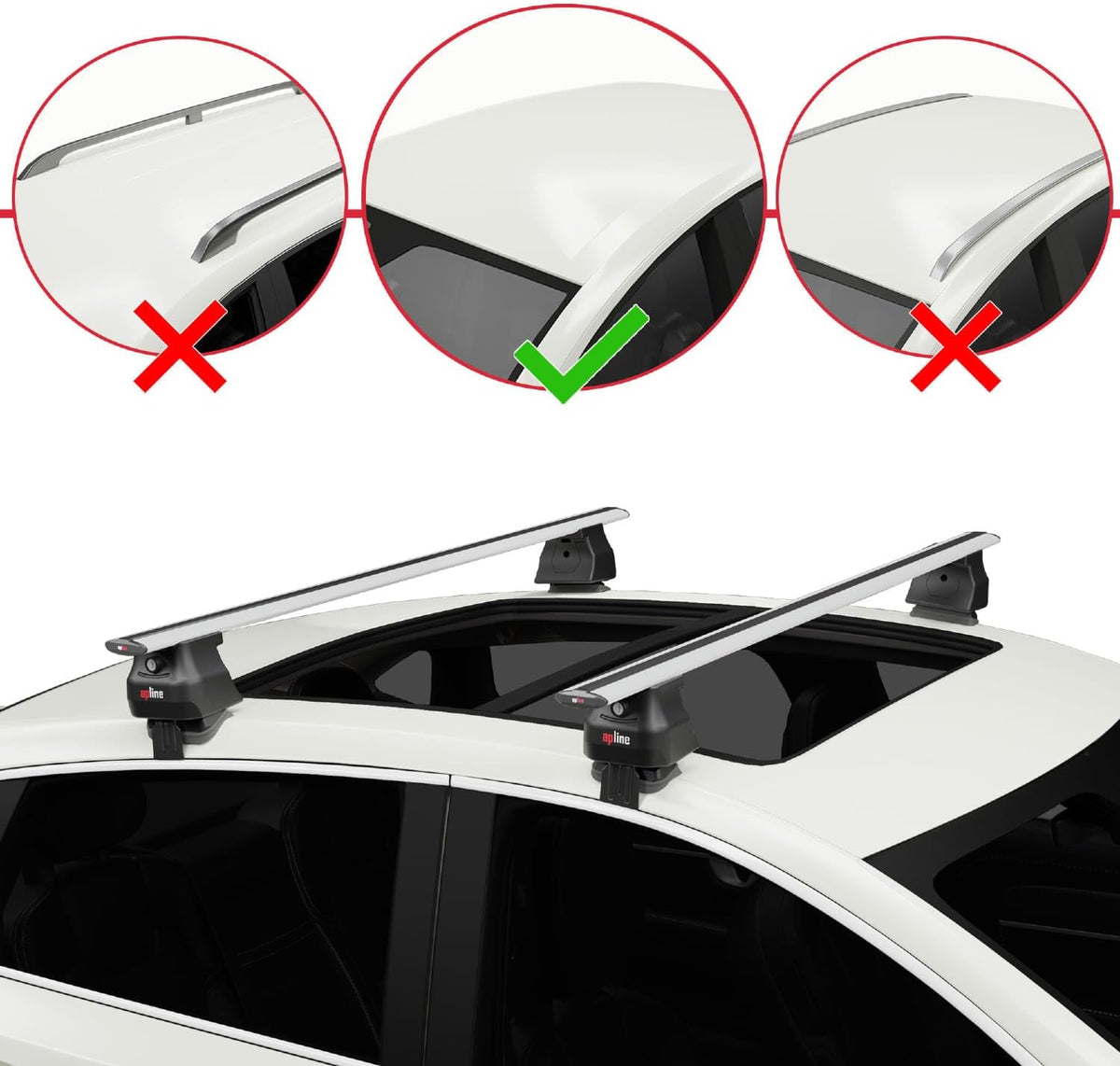 accessorypart Compatible con Peugeot 308 III (P5) 2021-2025 ACE-4 Barras de techo portaequipajes para coche gris aluminio 2 barras