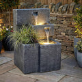 Fuente "Grada" plantable con iluminación LED, fuente de jardín en cascada, fuente de terraza