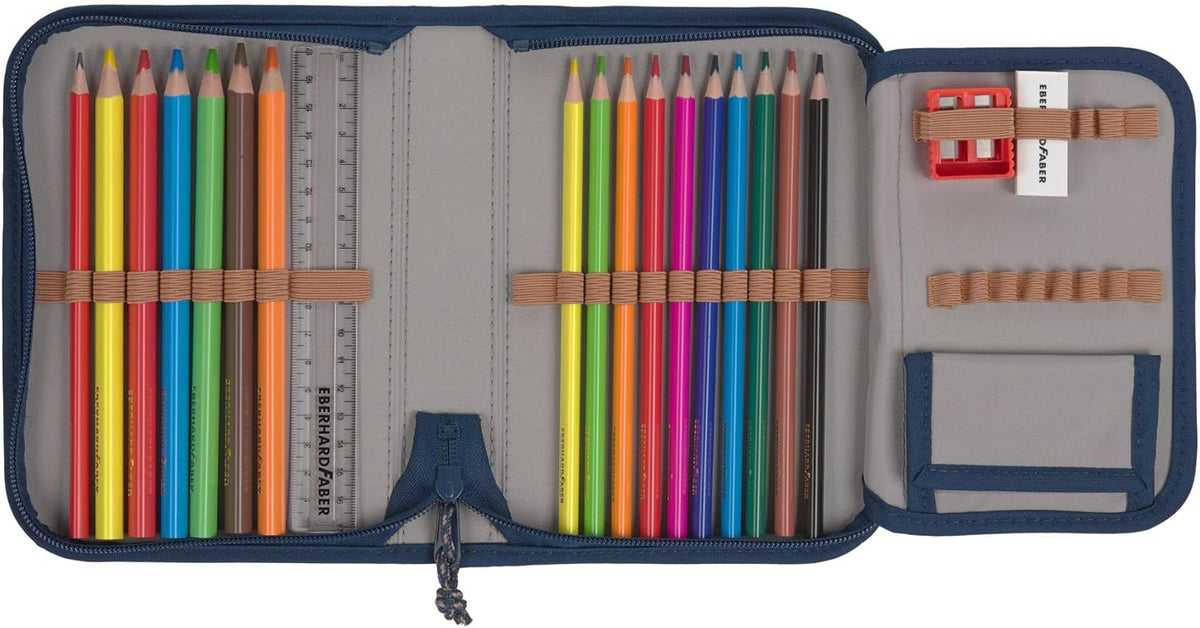 LÄSSIG Set de mochila escolar de 7 piezas para niños/School Set Boxy Unique Negro