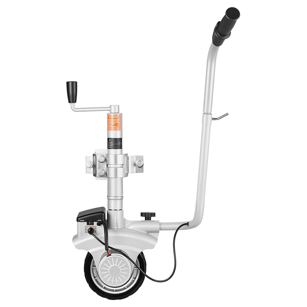 VEVOR Rueda Jockey Eléctrica Motorizada para Remolque 2,5 t, Movedor de Remolque 380 W 12 V, Velocidad de Desplazamiento 7 m/min, Altura de Abrazadera Ajustable 31-63 cm, Neumático de Goma 20,3 cm para Mover Caravanas y Barcos