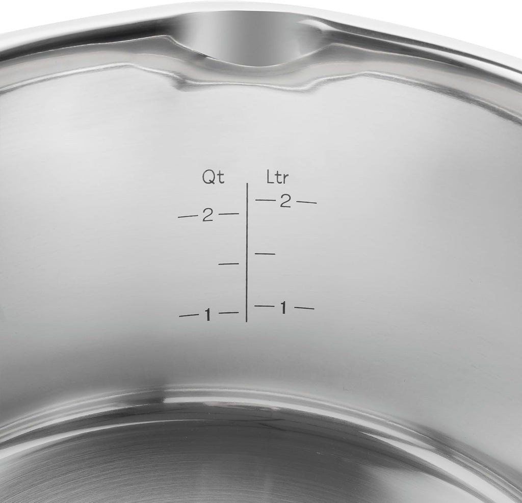 Set de ollas ZWILLING Simplify de 5 piezas, con función de vertido, mangos Stay-Cool, apto para inducción, acero inoxidable, plata