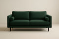 Sofá de 2 plazas de poliéster, espuma y madera, verde, 200×90×85 cm