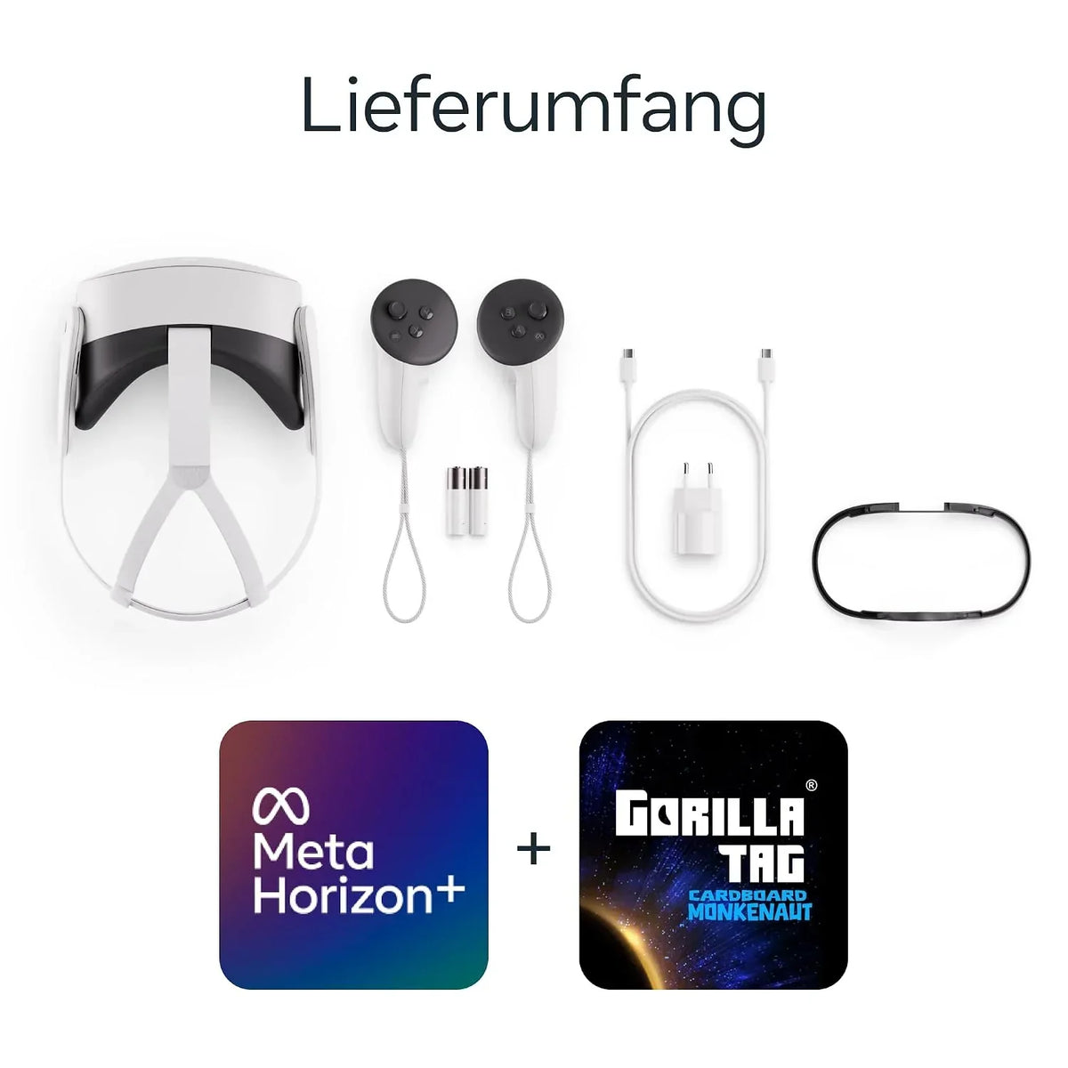 Visor de realidad virtual Quest 3S de 128 GB, casco de realidad mixta inalámbrico, procesador Snapdragon XR2 Gen 2, paquete de Gorilla Tag Monkenaut