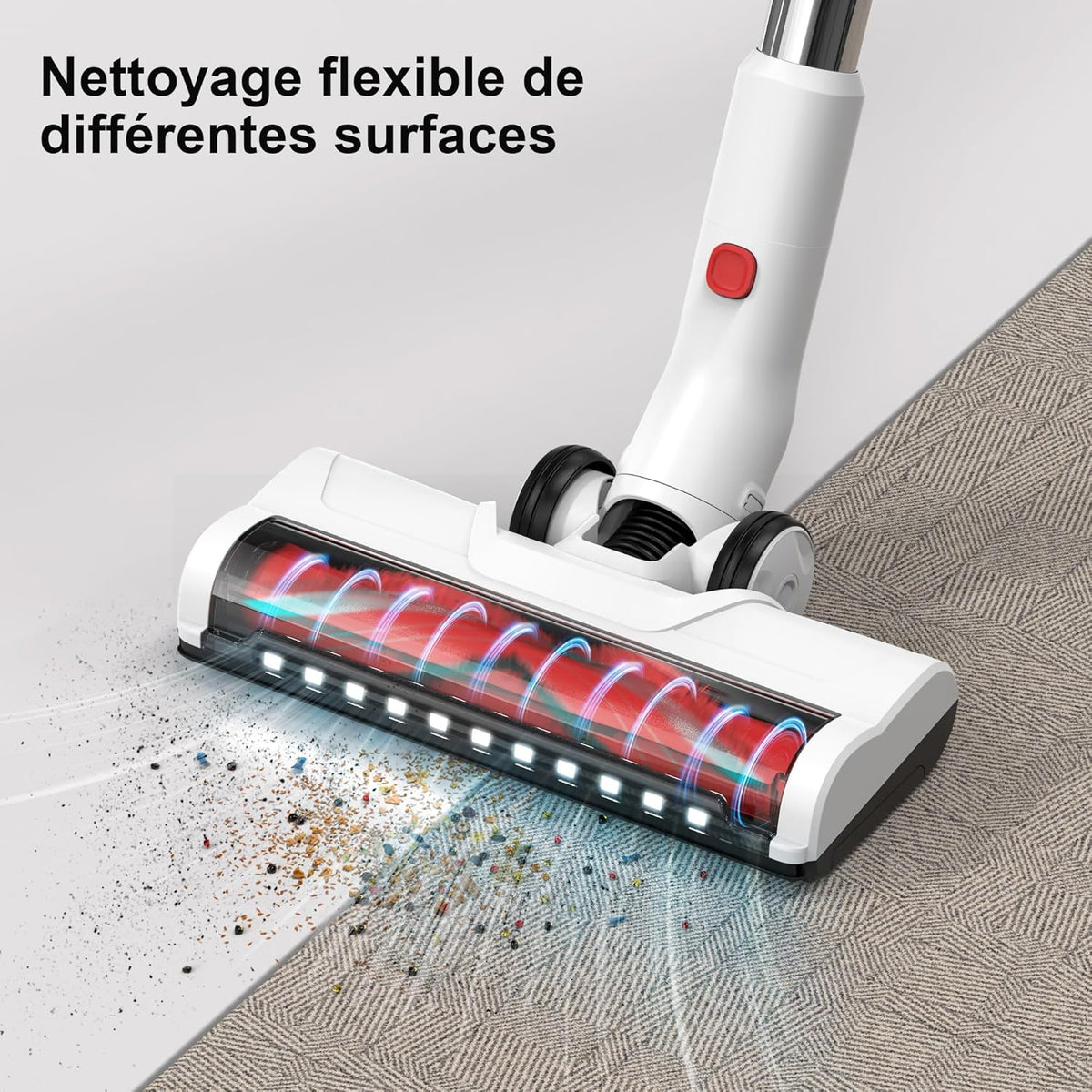 Aspiradora Escoba Sin Cable - Potente, Recargable, Silenciosa y Ligera, Ideal para Suelos, Alfombras y Pelo de Mascotas