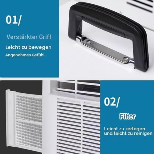 Aire acondicionado split portátil de 3000 BTU, panel táctil y control remoto, temporizador de 24 horas para oficina en casa y camping, sin necesidad de montaje