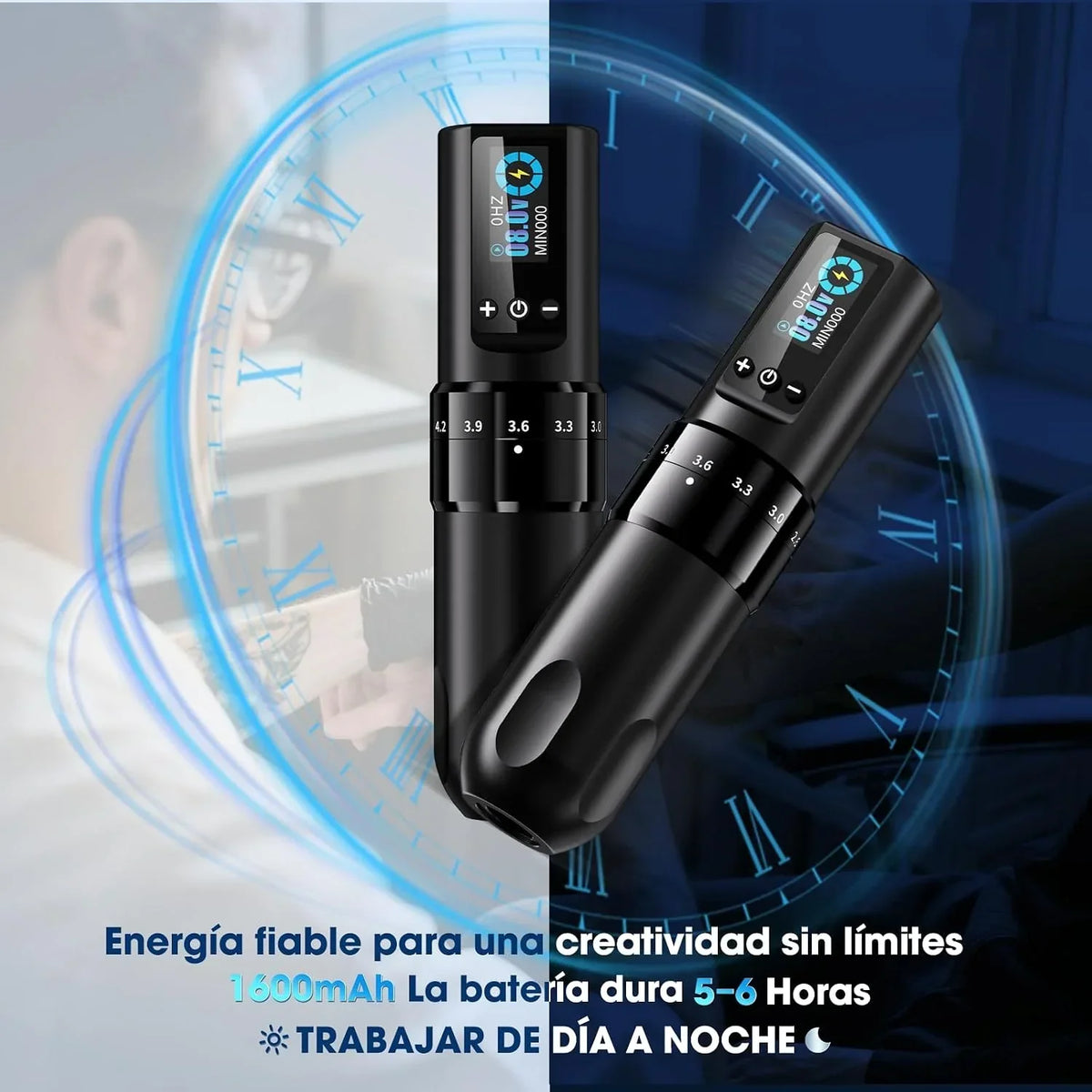 Set de máquina de tatuaje inalámbrica ULTRA-PLUS-H1 Kit, longitud de carrera de 2.2-4.2 mm, batería de 1600 mAh con impresora de tatuajes Bluetooth y accesorios