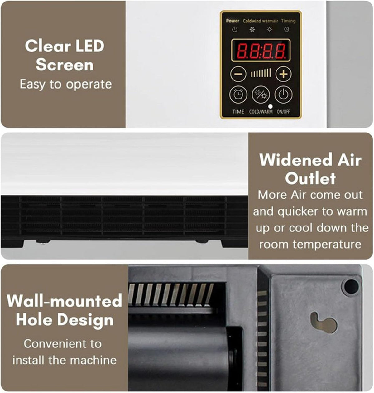 Aire acondicionado portátil EpiCooler, refrigeración y calefacción, accesorio de confort para el hogar durante todo el año, elemento de diseño moderno para la circulación del aire, sin taladros, ahorra espacio