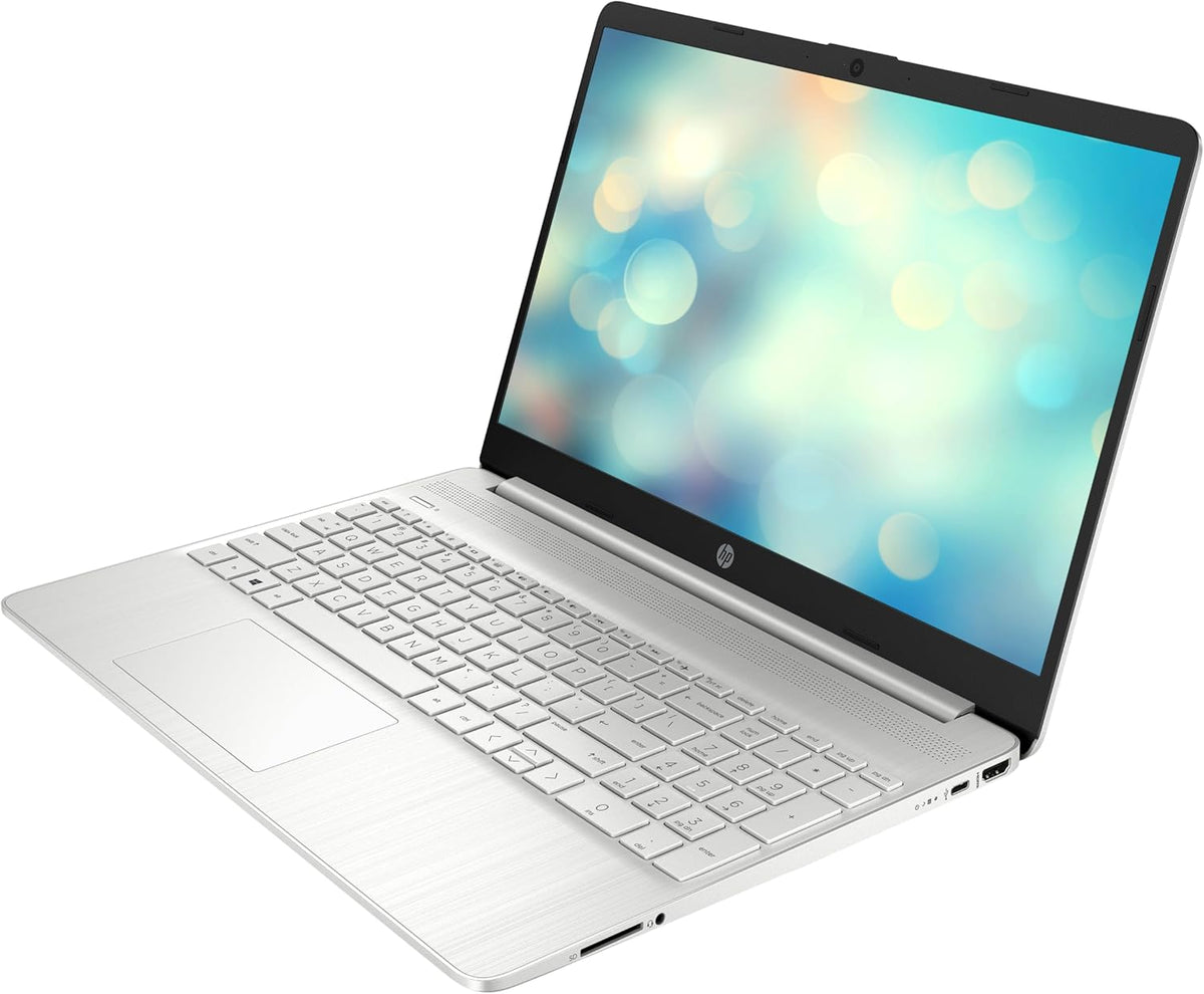 HP 15s-fq5004sf Ordenador portátil 15,6" FHD IPS, PC portátil (Intel Core i7-1255U, 16 GB de RAM, SSD 512 GB, Intel Iris XE, Windows 11), portátil plateado, teclado AZERTY