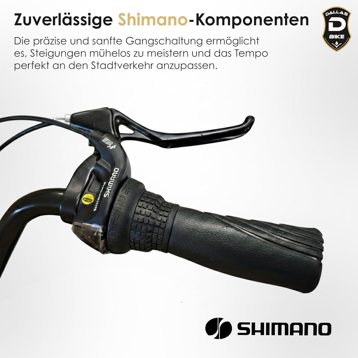 Bicicleta de 28 pulgadas - Cómoda bicicleta urbana para hombre y mujer - con cambio Shimano de 7 velocidades - Cuadro bajo confortable para ciudad y desplazamientos - Dallas City - Negro