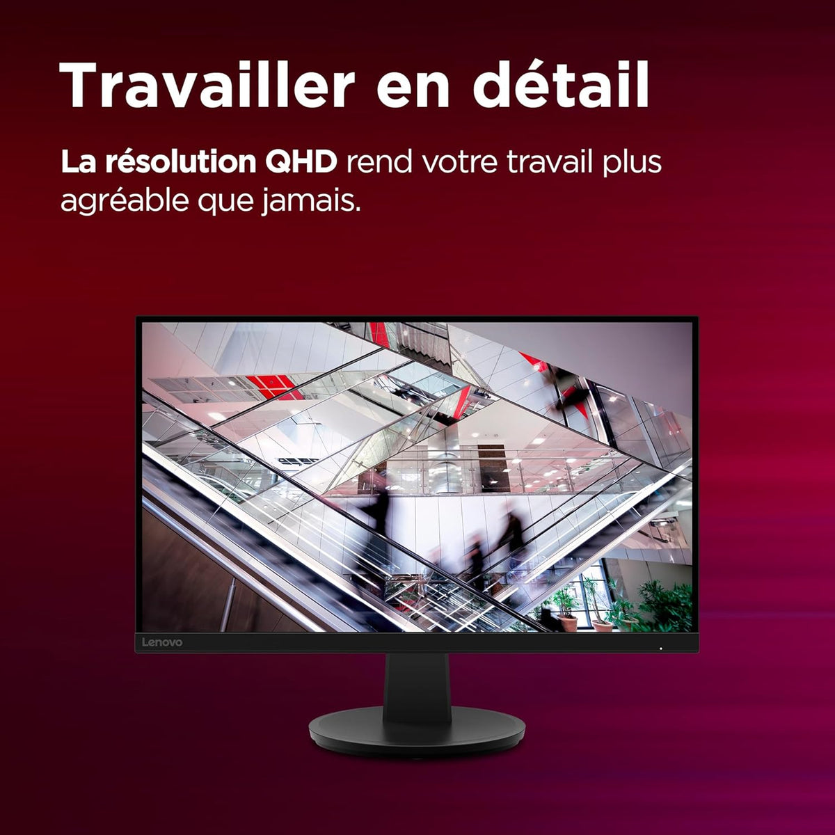 Lenovo N27q Monitor 27" QHD (IPS, 100Hz, 4ms, cable DP, HDMI) Ajuste pivotante - Negro