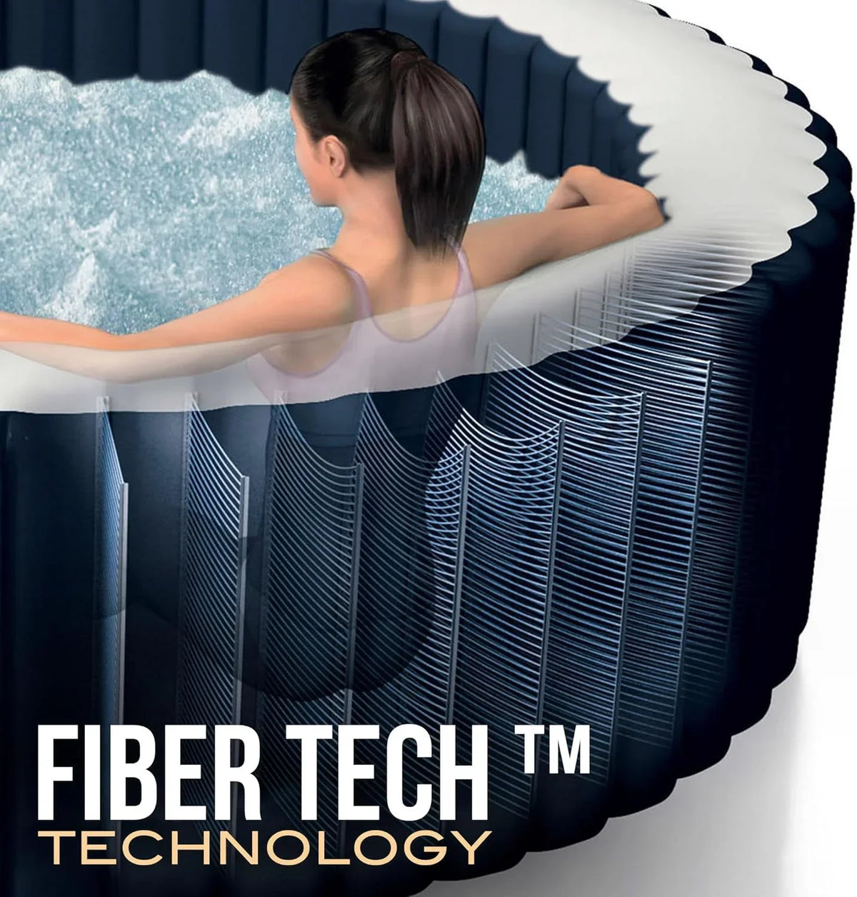 Spa Hinchable Intex para 4 Personas Bubble Massage Navy (55084)