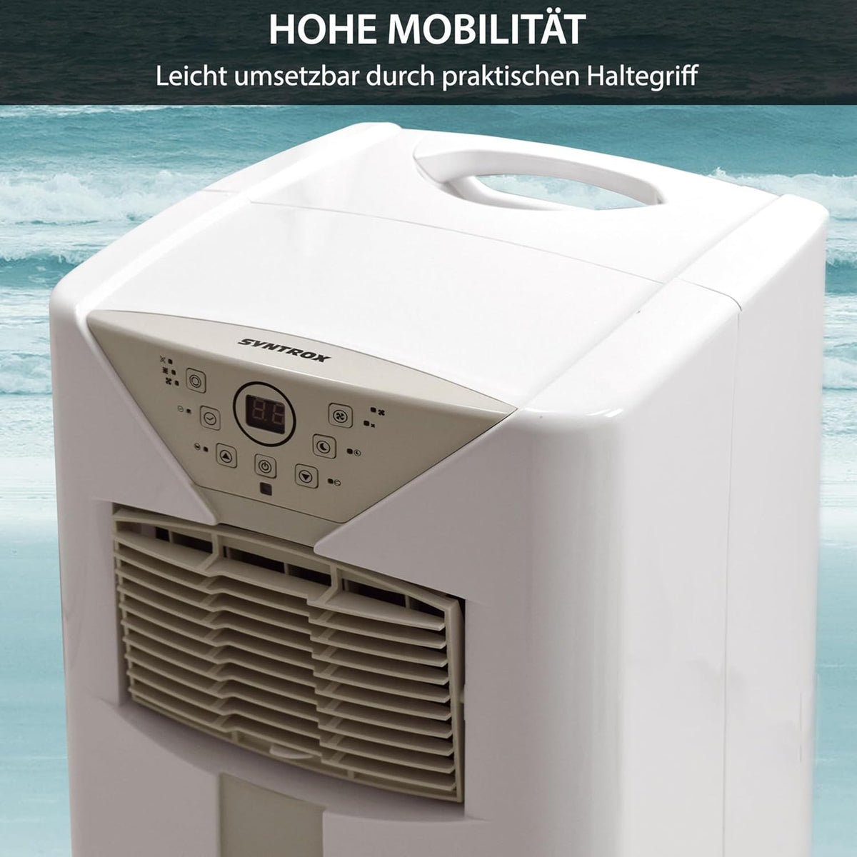 Acondicionador de aire móvil Syntrox 9000 BTU Fresco | Aire acondicionado portátil | Deshumidificador, con control remoto y función de temporizador, refrigeración eficiente, modo de suspensión integrado