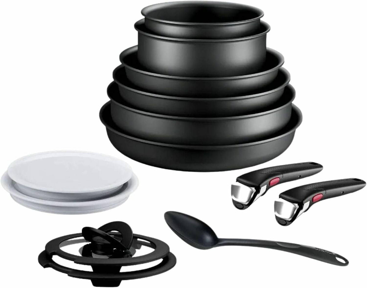 Batería de cocina Tefal Ingenio Eco Resist antiadherente de 13 piezas, inducción, batería de cocina Ingenio Eco Resist de 13 piezas